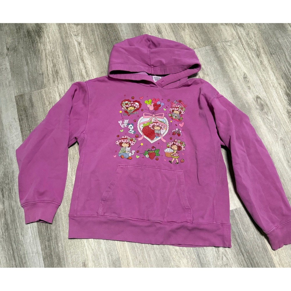 Pink Victoria's Secret Strawberry Shortcake Graphic Hoodie Magenta Small